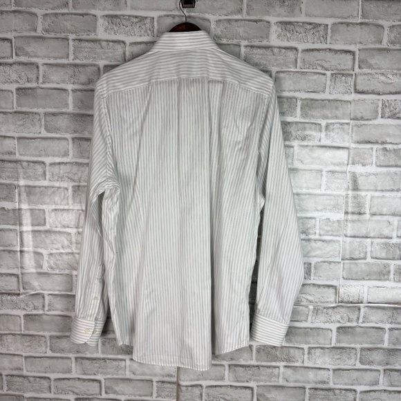 SuitSupply Cotton Tencel Light Gray Long Sleeve Button Dress Shirt 17 Extra SLIM - Picture 4 of 9